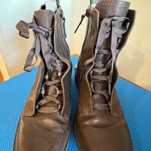 Louise Et Cie Brown Leather Lace-Up Boots